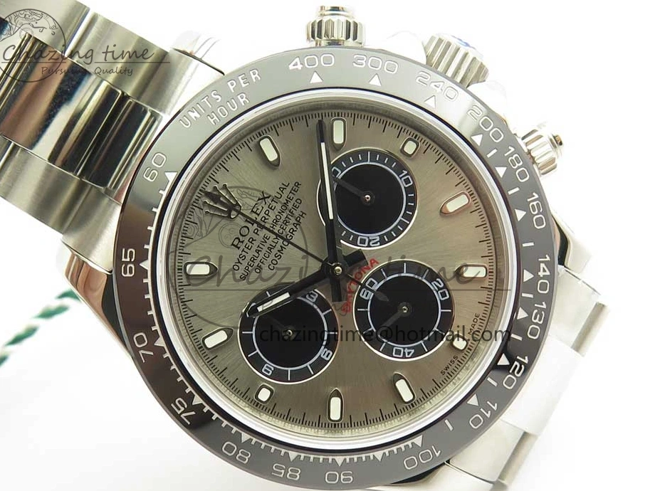 on SS Daytona Ceramic Best JHF Bracelet Edition Dial Bezel 116519 A4130 Gray 1226